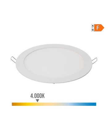 Downlight led empotrable redondo 20 w luz día 4000 k 1500 lm blanco ø22,5 cm
