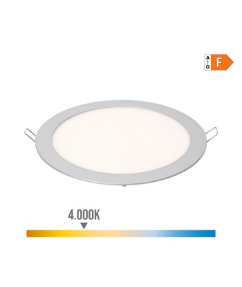 Downlight led empotrable redondo 20 w luz dia 4000 k 1500 lm cromado ø 22,5 cm