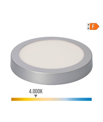 Downlight led superficie redondo cromado 20 w 1500 lm 4000 k luz dia ø 22 x 3,5 cm