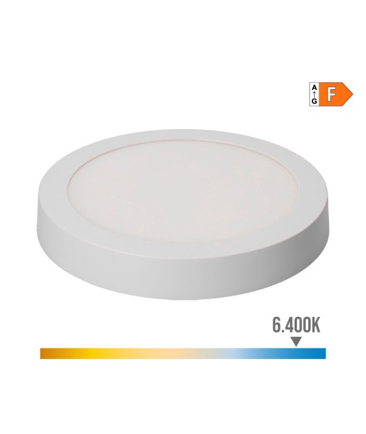 Downlight led superficie redondo blanco 20 w 1500 lm 6400 k luz fria ø22 x 3,5 cm