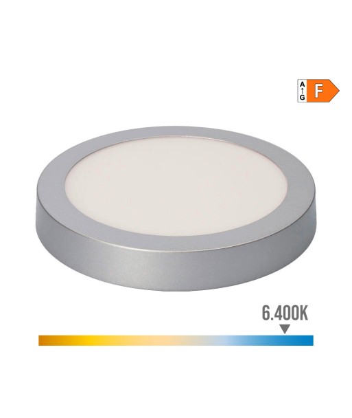 Downlight led superficie redondo cromado 20 w 1500 lm 6400 k luz fria ø 22 x 3 cm