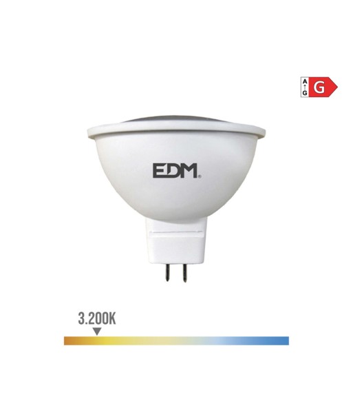 Bombilla dicroica led mr16 5 w 12 v 450 lm 3200 k luz cálida ø5 x 5 cm