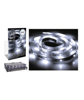 Tira de led 1m 30 leds a pilas blanco frio