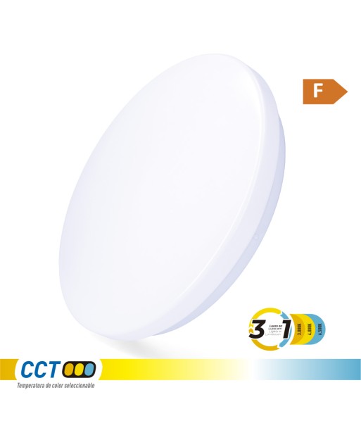 Aplique led circular de superficie 18 w 3cct 1820 lm ø33 x 6,6 cm