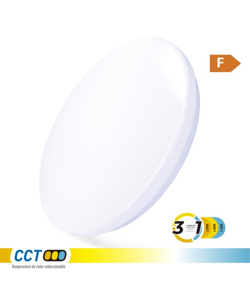 Aplique led circular de superficie 24 w 3cct 2490 lm ø38 x 6,6 cm