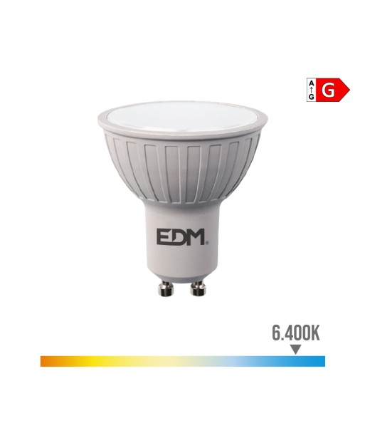 Bombilla dicroica led regulable gu10 6 w 500 lm 6400 k luz fría ø5 x 5,5 cm