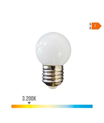 Bombilla esferica led e27 1,5 w 130 lm 3000 k luz calida ø45 x 69 mm