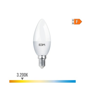 Bombilla vela led e14 7 w 600 lm 3200 k luz calida ø3,5 x 10,7 cm