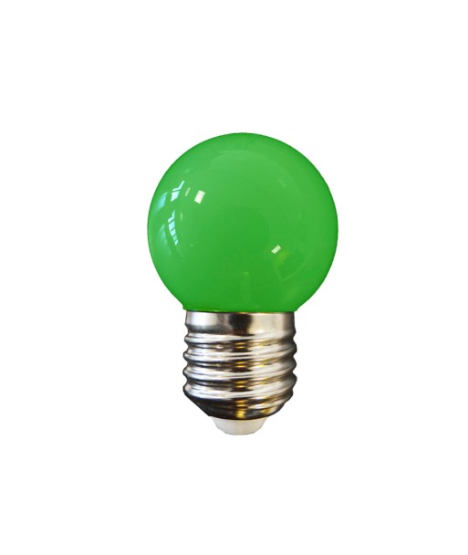 Bombilla esferica led e27 1 w 80 lm luz verde ø45 x 69 mm