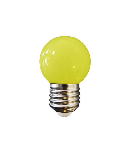 Bombilla esferica led e27 1 w 80 lm luz amarilla ø45 x 69 mm