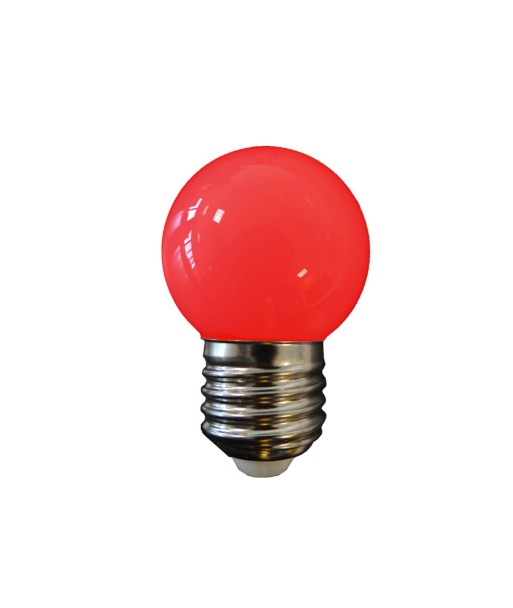 Bombilla esferica led e27 1 w 80 lm luz roja ø45 x 69 mm